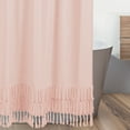 thumbnail image 3 of Sweet Jojo Designs Pink Boho Bohemian Bathroom Fabric Bath Shower Curtain - Solid Color Blush Shabby Chic Luxurious Luxury Elegant Vintage Designer Boutique Tassel Fringe, 3 of 5