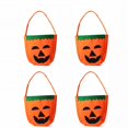 thumbnail image 1 of 4 bolsas para trucos o golosinas de Halloween, cubo de caramelos de calabaza, multiusos, portátil, plegable, reutilizable, el mejor regalo de fiesta de Halloween (bolsa de calabaza frondosa), 1 of 5