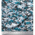 thumbnail image 1 of Soimoi Japan Crepe Satin Fabric Two Tone With White Camouflage Print Fabric by Yard 42 Inch Wide, 1 of 3