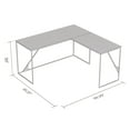 thumbnail image 2 of Safdie & Co. Computer Desk 59L Dark Taupe L-Shaped Black Metal, 2 of 4