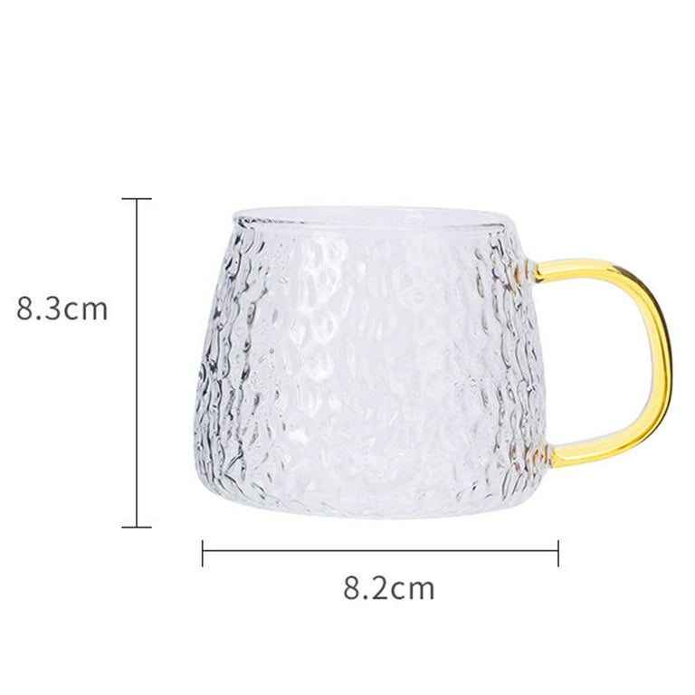Hotwinter Glass Products, Glass Beer High Borosilicate Glass Tea Cup with Handle Glass Tea Cup Hammer Water Cup Household Beer Juice Cup, Size: One