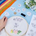 thumbnail image 3 of 2 Sheets Hibiscus Flower Water Soluble Embroidery Patterns Stabilizers Tropical Hand Sewing Stick and Stitch Transfers Fabric Wash Away Pre-Printed Self Adhesive for Bags Cloth Sewing Lovers, 3 of 9