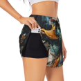 thumbnail image 2 of Bixox Women's Hip-Hop Duck pattern 2 in 1 Running Shorts - Lightweight Athletic Workout Gym Yoga Shorts Liner with Pockets - XX-Large, 2 of 5