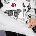thumbnail image 3 of Oversized Wearable Blanket Hoodie,Scribble Dogs Sherpa Blanket Hoodie with Super Pockets,Super Warm Fuzzy Pullover for Women & Men, 3 of 6