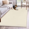 thumbnail image 2 of Cream Large Area Rugs for Bedroom Living Room, Soft Non Slip Carpet Bedside Rug, Modern Pure Beige Rectangular Floor Cover Kitchen Accent Rug 2.7'x5' for Dining Room/Office, 2 of 9