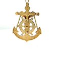 thumbnail image 2 of 14K Large Tri Color Gold Jesus Anchor Pendant 2" 5.5g NICE!, 2 of 3