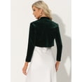 thumbnail image 3 of Unique Bargains Women's Halloween Costume Velvet Shrugs Open Front Cropped Bolero Jacket S Green, 3 of 6