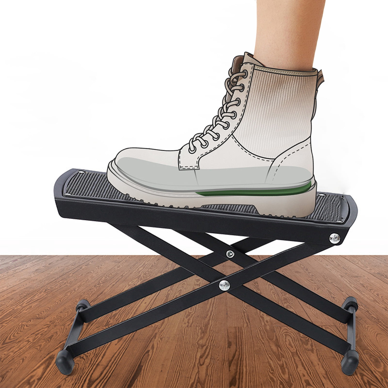Guitar Footstool Foldable Adjustable Foot Rest Stand, Non Slip Stable Support Portable Design for Better Playing Posture, for Guitar Practice Performance Studio Home Use