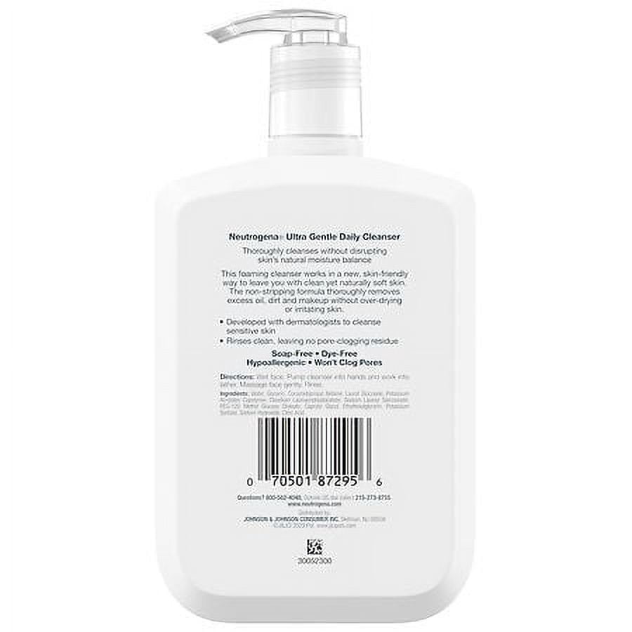 Neutrogena Ultra Gentle Daily Face Wash For Sensitive Skin 12.0 fl oz Pack of 2
