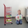 thumbnail image 3 of Red Metal Artwork Storage Display Rack Paint Drying Rack with Wheels for Classroom, 3 of 23