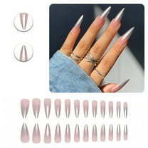 RAGUPEL 24Pcs Glue on Nails for Women,Gradient Style Stiletto Press on Nails,Glossy Finish Cute Press on Nails,False Nails for Dating,Party,Taking Pictures,Daily Life,Style3