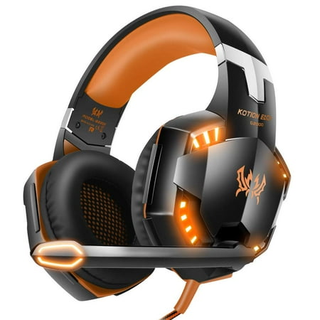G2000 Gaming Headset,Kotion EACH Surround Stereo Gaming Headphones with Noise Cancelling Mic, LED Lights & Soft Memory Earmuffs for Xbox One, PS4, Nintendo Switch, PC Mac Computer Games