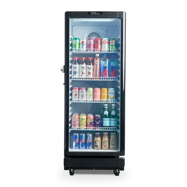 Premium Levella 202 L Hollow Tempered Glass Commercial Beverage Cooler, Black