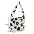 thumbnail image 3 of Bolso De Hombro Bolso de hombro de felpa Flor Otoño Invierno Mujer Tote Suave para fiesta (Estilo 1), 3 of 8