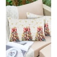 thumbnail image 6 of Christmas Throw Pillow Cover,Watercolor Xmas Tree Bow Decor Gold Snowflake Rectangle Decorative Pillow Case Protector Soft Cushion Cover Lumbar Pillowcase for Couch Sofa Bedroom Car Decor 20x30 Inch, 6 of 8