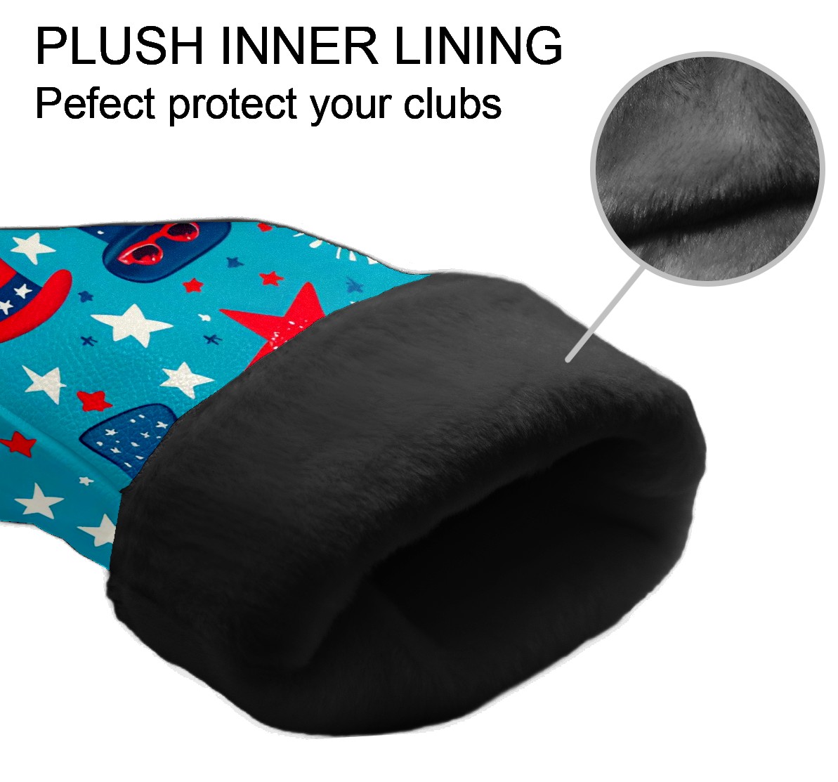 Golf Club Covers, RedBlue BalloonRose Premium PU Leather Driver Hybrid Putter Head Covers with Velvet Lining, Waterproof Golf Gifts for Men Women