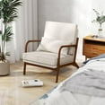 thumbnail image 5 of Resenkos Leisure Sofa Reading Chair, Accent Chair,Modern Accent Chair with Rubber Wood Armrests and Removable Back-Beige, 5 of 9