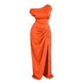 thumbnail image 4 of YuXingFu Plus Size Summer Beach Dresses Mid-Length Square Neckline Plus Size Womens Dress Short Sleeve for Beach Casual Summer Orange L, 4 of 6