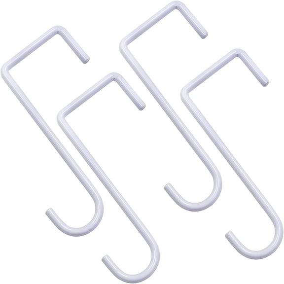 XIBUFE 2026 New Vinyl Fence Hooks 2X6 Inch,Fence Hangers Patio Light Hooks,4 Pack Patio White Powder Coated Steel Fence Hooks for Hanging Plants,Planters,Bird Feeders,Lights