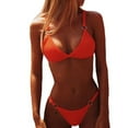 thumbnail image 2 of 1 Set Bikini Swimwear Eye-catching Super Soft Polyester Women Summer Solid Swimwear Bikini Panties for Female, 2 of 7