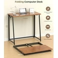 thumbnail image 2 of Folding Desk Small Foldable Desk for Small Space, 31.5 Inches Writing Computer Desks in Study, Home Office Foldable Office Desks for Bedroom, Rustic, 2 of 7