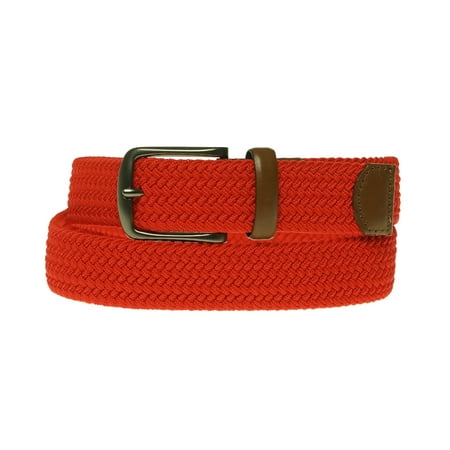 Perry Ellis NEW Red Men's Size Medium M Webbed Leather Trim Belt