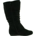 thumbnail image 2 of Top Moda Womens Bank-81 Mid Calf Round Toe Buckle Slouched Flat Boots, 2 of 4