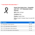 thumbnail image 2 of Heater Hose Heater Hose - Compatible with 1972 - 1977 Oldsmobile Cutlass Supreme 1973 1974 1975 1976, 2 of 2