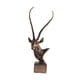 thumbnail image 2 of Adorno de cabeza de antílope, escultura moderna y creativa con base, pieza de colección versátil. bronce, 2 of 9