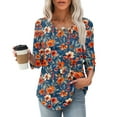 thumbnail image 2 of Women Short Sleeve Tops Trendy Blouses for Women Casual Red Shirts for Women Dressy, 2 of 7