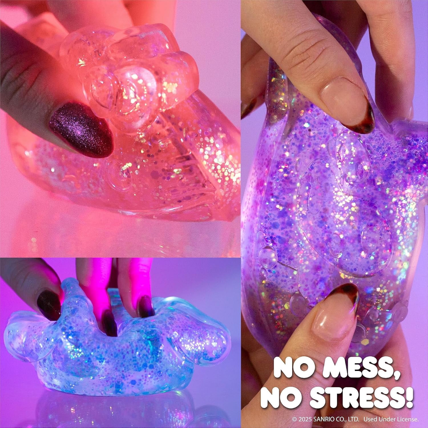 Hello Kitty® and Friends SLIMYGLOOP Gelli Gels – Kuromi™, Slow Rising Sensory Squeeze Toy with Glitter, Gel Filled Fidget Toys
