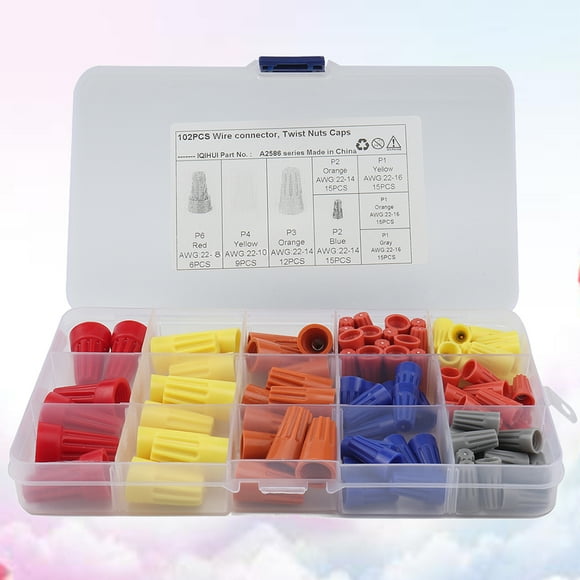 SHOWERORO 102Pcs Assorted Crimp Connectors Wire Terminals Kit for Electrical Products Professionals