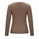 thumbnail image 5 of Puntoco Suéter De Mujer Con Cuello En V Botón De Manga Larga Suéter De Punto Camisa De Fondo Tops Blusa Liquidación De Navidad Puntoco Puntoco-3751, 5 of 7