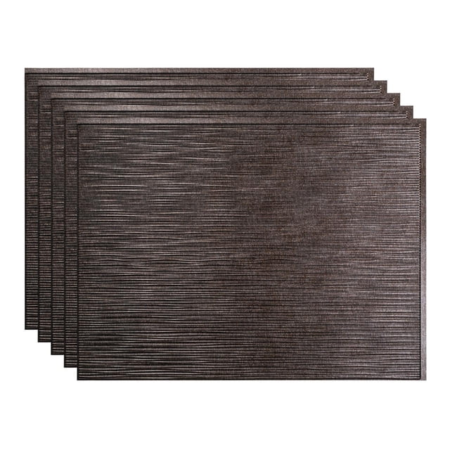 FASÄDE Ripple Smoked Pewter 18in x 24in Decorative Vinyl Backsplash Panel (5 Pack)