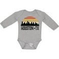 thumbnail image 3 of Inktastic Houston Texas Skyline Retro Boys or Girls Long Sleeve Baby Bodysuit, 3 of 5
