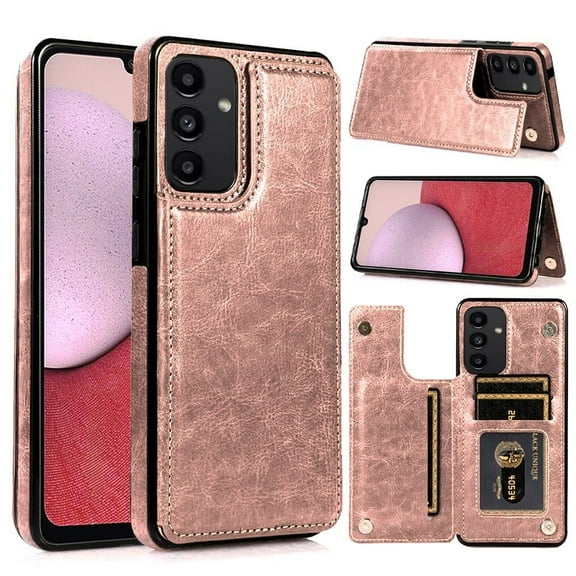 For Samsung Galaxy S21 Ultra Leather [Two Magnetic Clasp] [Card Slots] Stand Function Durable Back Storage Wallet Cover ,Xpm Phone Case [ Rose Gold ]