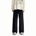 thumbnail image 2 of FcBaudy Full Length Pants Man Splice Printing Drawstring Pockets Straight Barrel Cargo Pants Man Polyester Trousers, 2 of 8