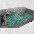 thumbnail image 6 of Rustic Soft Flannel Fleece Blanket, Flower on Vintage Wooden Backplane Floral Beauty Redolence Springtime Nature, Cozy Plush for Indoor and Outdoor Use, 60" x 80", Turquoise Yellow, by Ambesonne, 6 of 6