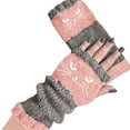 thumbnail image 2 of Women's Gloves, Embroidery Splicing Knitted Gloves, Fashion Leaky Finger Casual Gloves, Winter Gloves for Women, Daily, Cold Weather, Stylish & Warm Baberdicy, Ideal for Women, 2 of 8