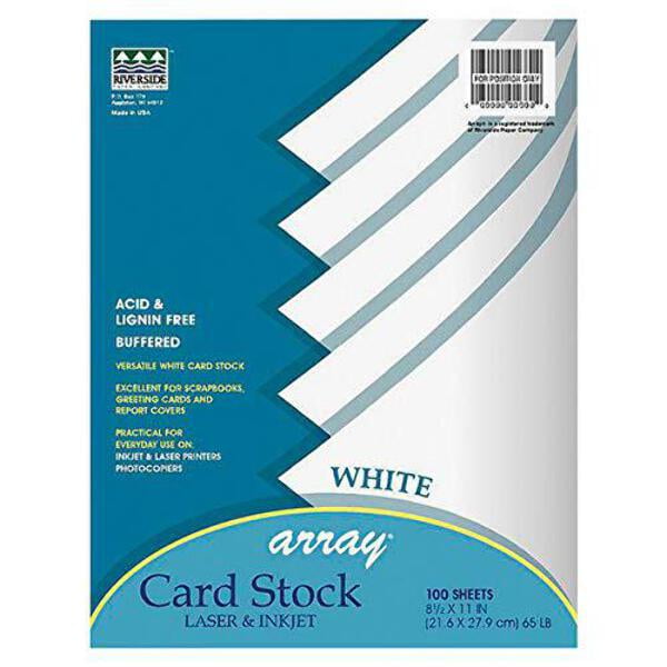 Pacon Card Stock, 8 1/2-inches by 11-inches, White, 100 Sheets (101188)