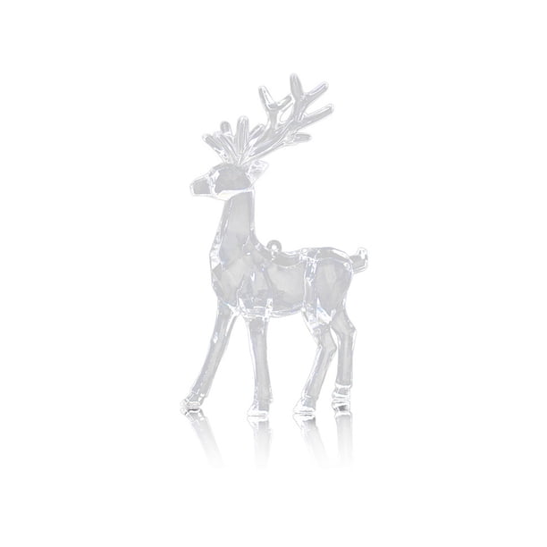 Adornos navideños de renos, estatuilla de venado acrílica de Reno, adorno de colección de vidrio, estatua de Animal coleccionable de pie, 5 uds.
