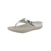 Fitflop Womens Flip Leather Toe Post Sandal Shoes, Silver Mirror, US 8.5