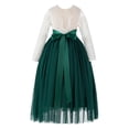 thumbnail image 2 of Ekidsbridal Girl Pageant Flower Girl Dress - Long Sleeves Scalloped Lace A-Line Tulle 290R7-A (Size: M-10), 2 of 3