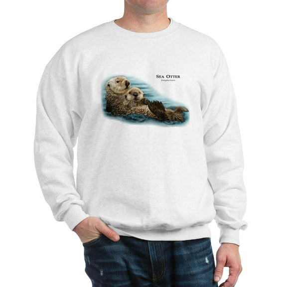 CafePress - Sea Otter Sweatshirt - Crew Neck Sweatshirt