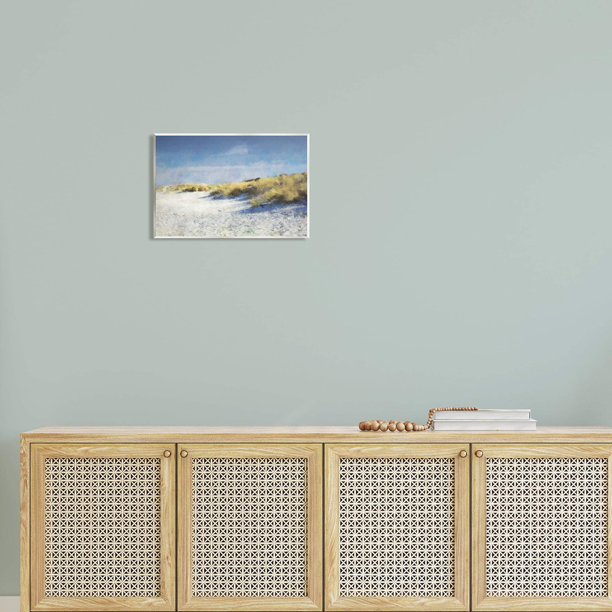 Stupell Beach Reeds Sandy Coast Landscape Painting Wall Plaque Unframed Art Print Wall Art