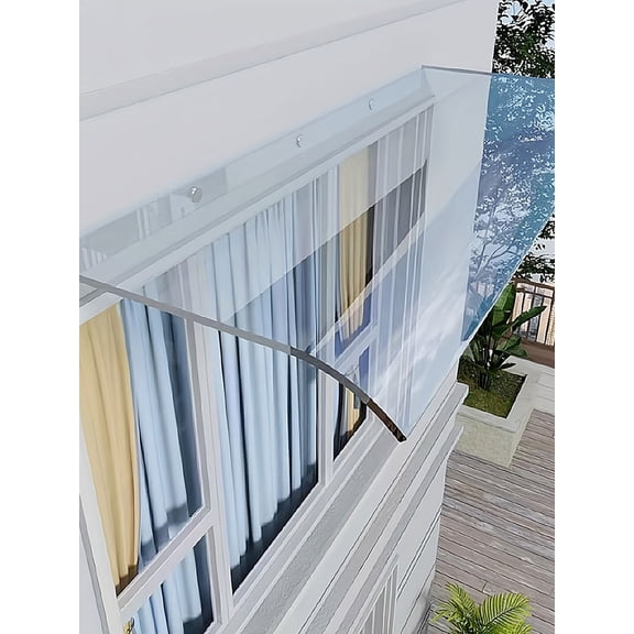 Qiyester Window and Door Awnings - Transparent Invisible Rainproof and UV-Protective Awnings for Gardens and Patios,Transparent