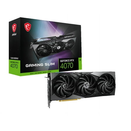 MSI GeForce RTX 4070 GAMING SLIM 12G Graphics Card, 12GB GDDR6X, PCI-E Gen 4, DP x 3, HDMI x 1, with DLSS 3, Slim Design