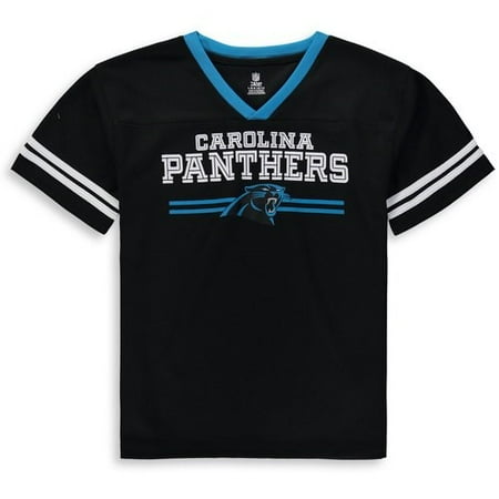 Carolina Panthers T-shirt - Youth Black Carolina Panthers Mesh V-Neck T-Shirt