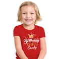thumbnail image 3 of Customized Birthday Girl Shirt Princess Crown Youth Kids Girls' Fitted T-Shirt L (7-8) Wow pink, 3 of 4