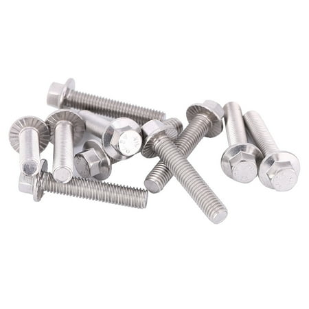 

2024 10pcs M8 Stainless Steel SS304 Hex Drive Flange Screws Cap Head Washer Bolts